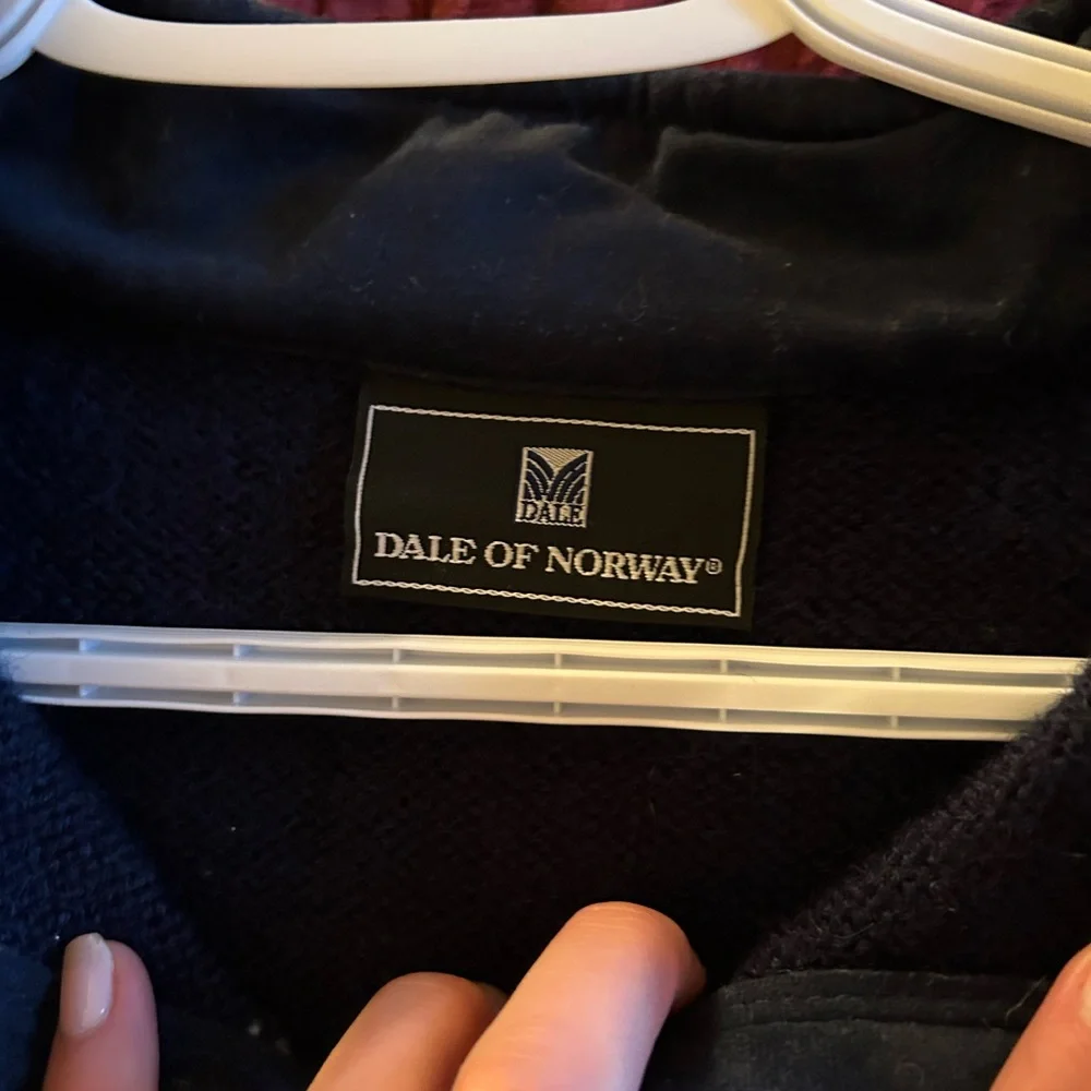 Dale of Norway Navy Blue and White Zip Up Sweater - Picture 5 of 5